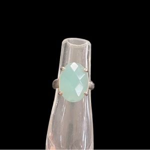 Women’s sterling silver‎ Chalcedony statement ring size 7-1/2”.